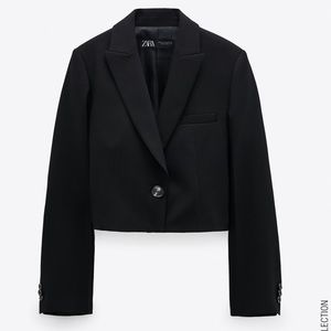 ZARA Cropped Buttoned Blazer